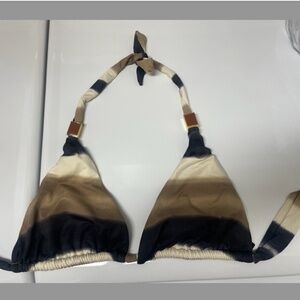 Hermanny VIX Black Brown Cream Tie Dye Bikini TOP